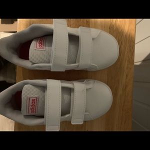 NWOT White and Pink Adidas Toddler Shoes